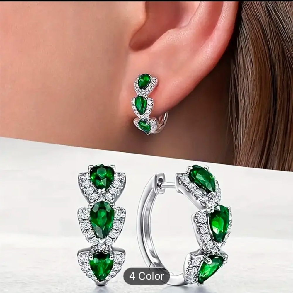 Elegant Droplet September Birthstone Hoop Earrings